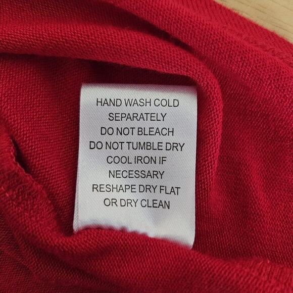 GJB New York Tulip Hem Cowl Neck Sweater - Red - size L- EUC - Picture 7 of 9